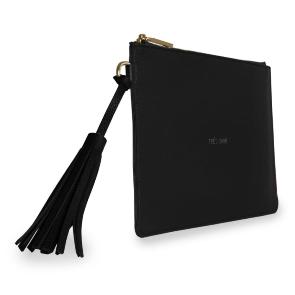 FLORRIE TASSEL POUCH - TRES CHIC - black - 14.5x28cm