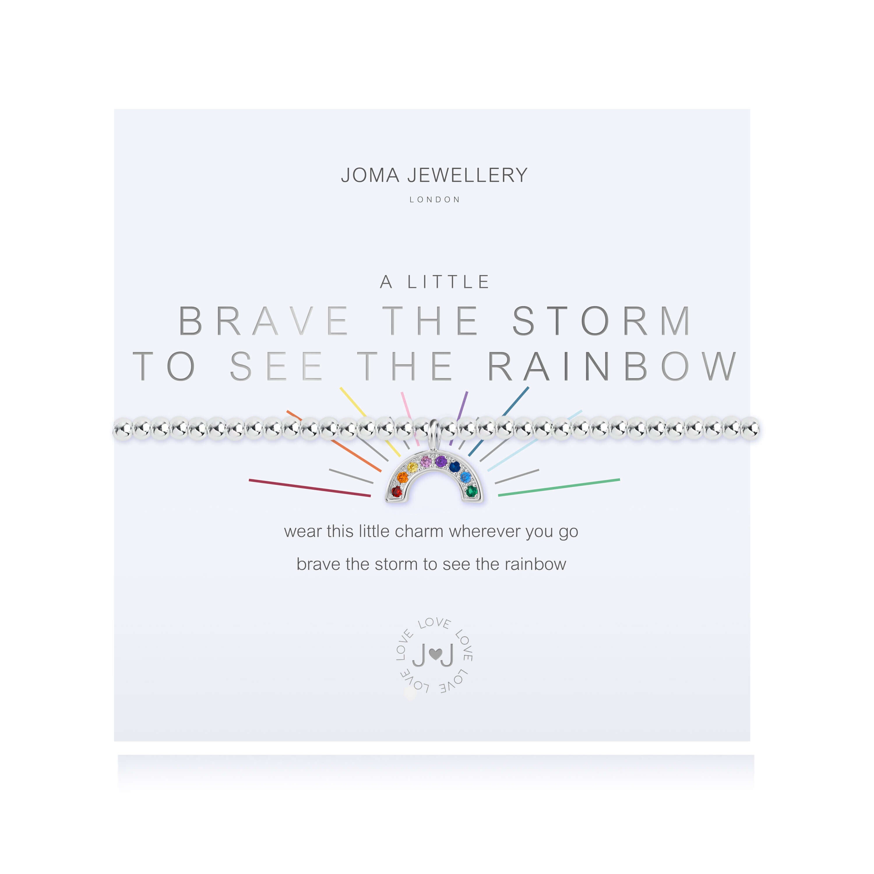 A Little | Brave The Storm To See The Rainbow | Silver | Bracelet | 17.5cm Stretch