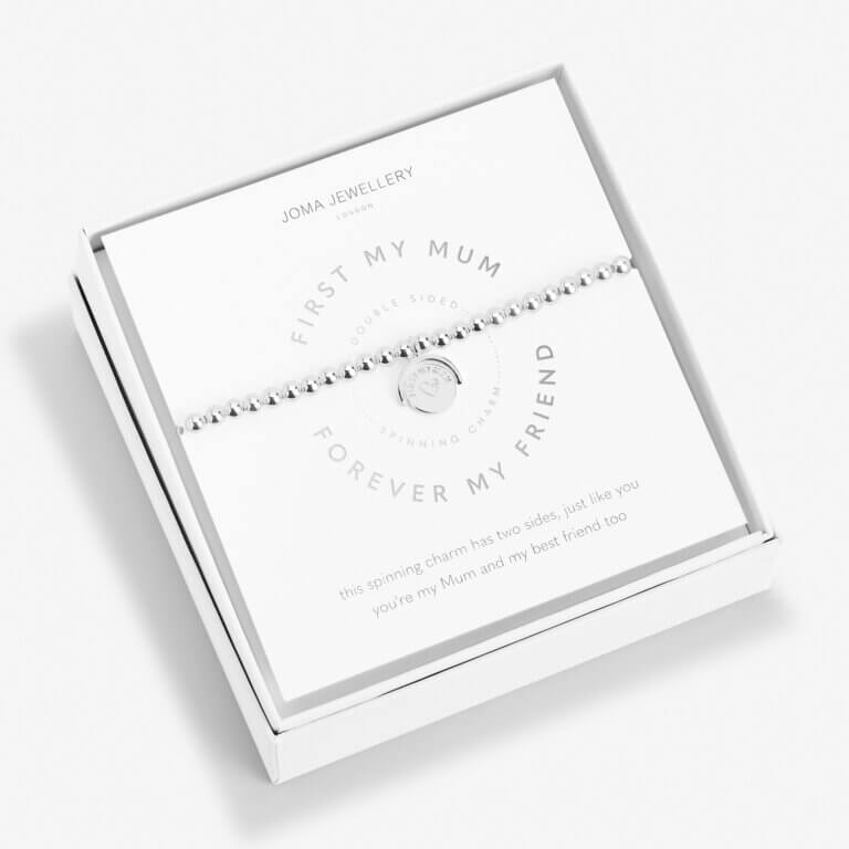 Spinning Boxed A Littles | First My Mum Forever My Friend | Silver | Bracelet | 17.5cm Stretch