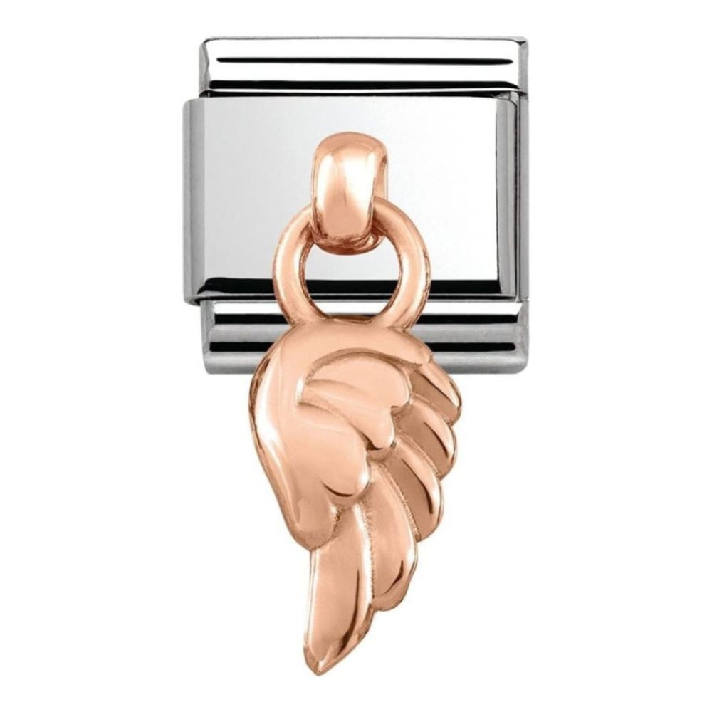 Classic Charm Rose Gold Wing Link