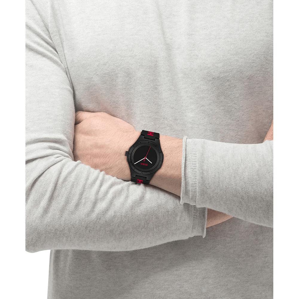 #LIT Black Dial With Black Silicone Strap Mens Watch