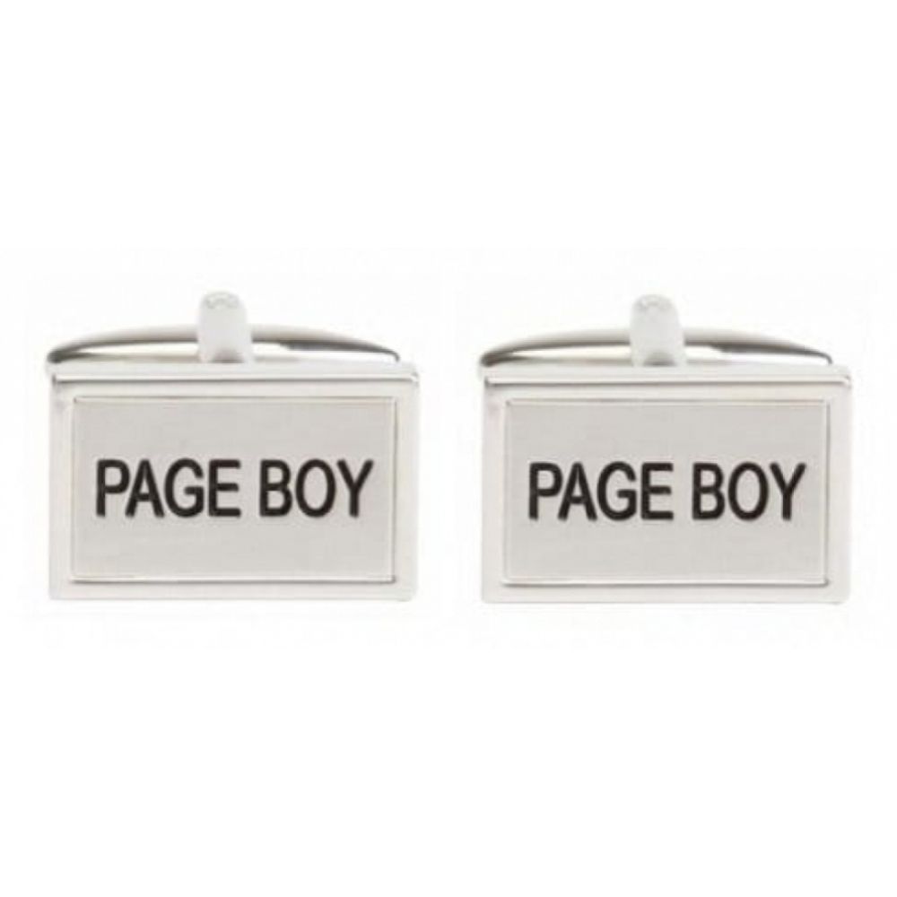 Rhodium Plated Page Boy Cufflinks