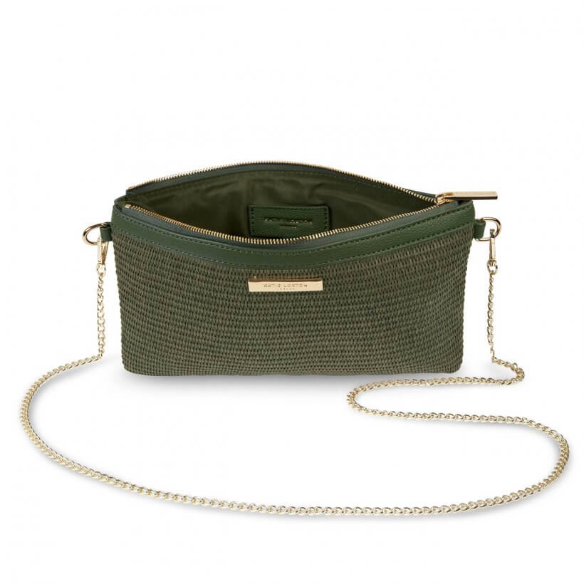 Straw Crossbody Bag | Khaki