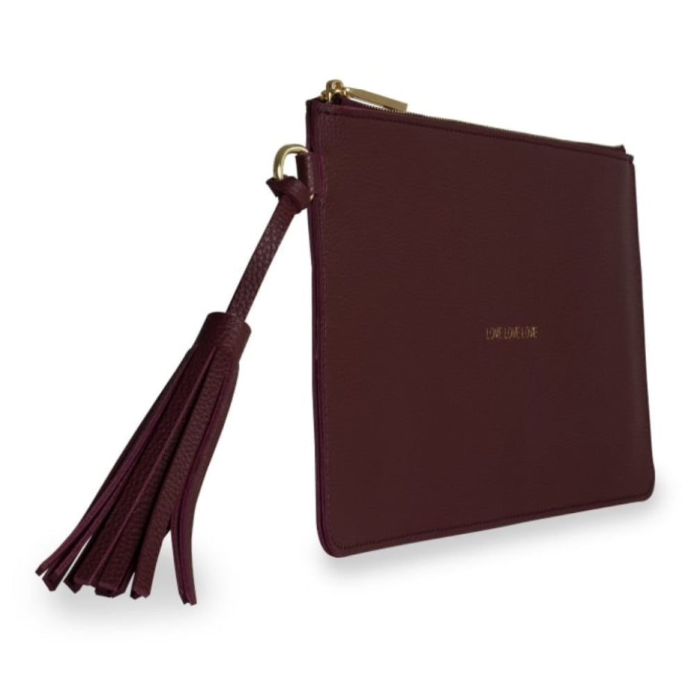 FLORRIE TASSEL POUCH - LOVE LOVE LOVE - mulberry - 14.5x28cm