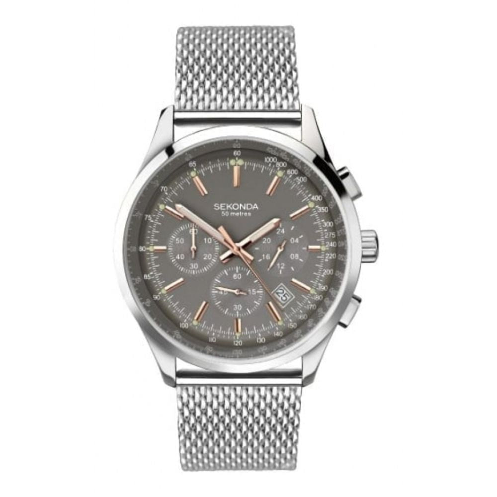 Men's Chronograph Watch With Mesh Strap