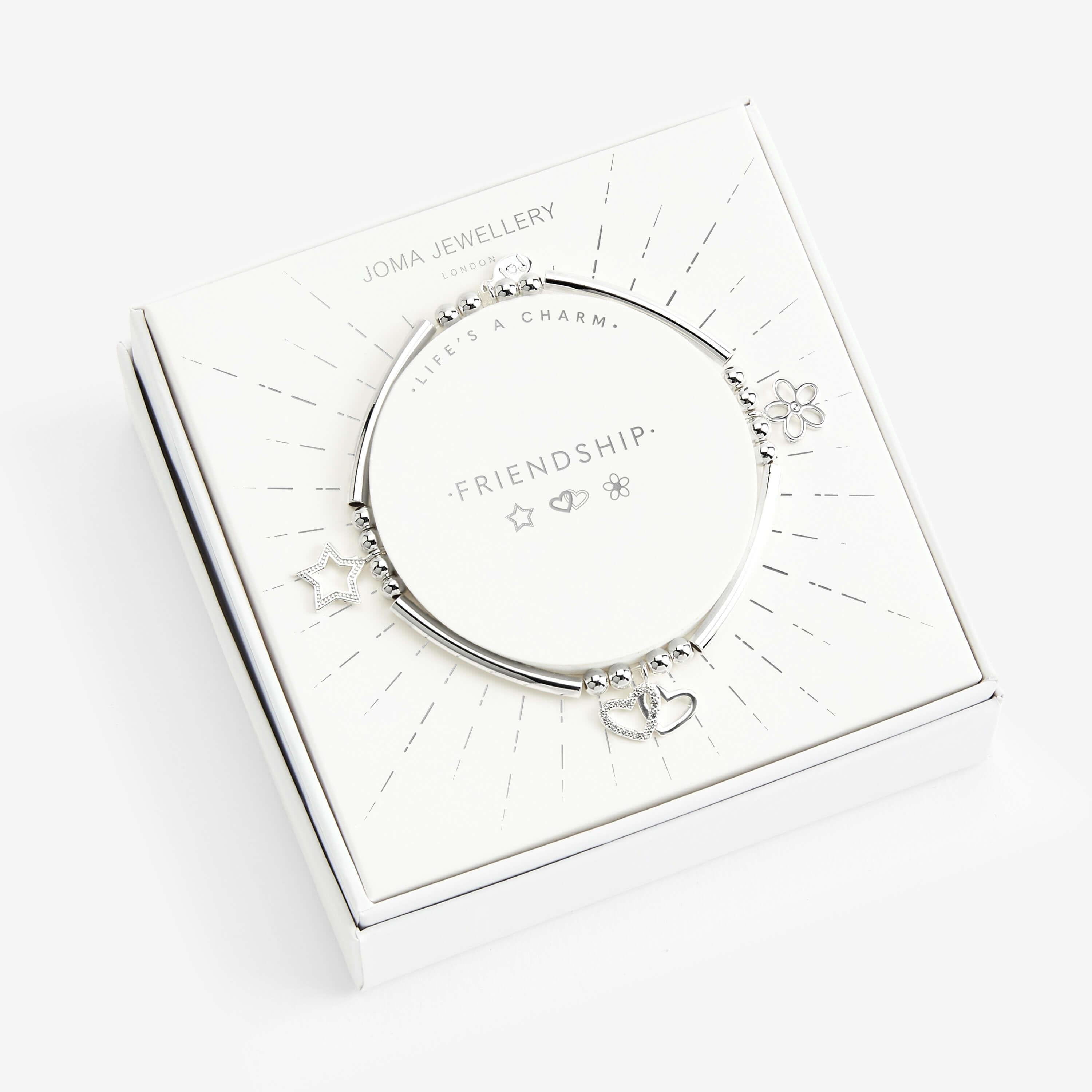 Life's A Charm | Friendship | Silver | Charm Bracelet | 17.5cm Stretch