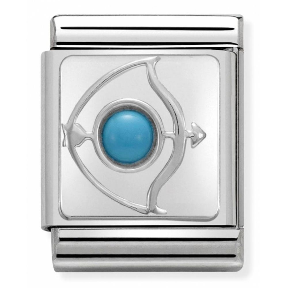 Zodiac Composable Big Stainless Steel, Sterling Silver & Gemstone Sagittarius Charm