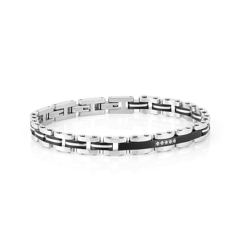Strong Bracelet Steel and CZ Mix 2