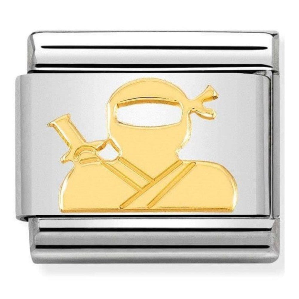 Composable Classic Ninja Symbols In Steel & Gold Charm