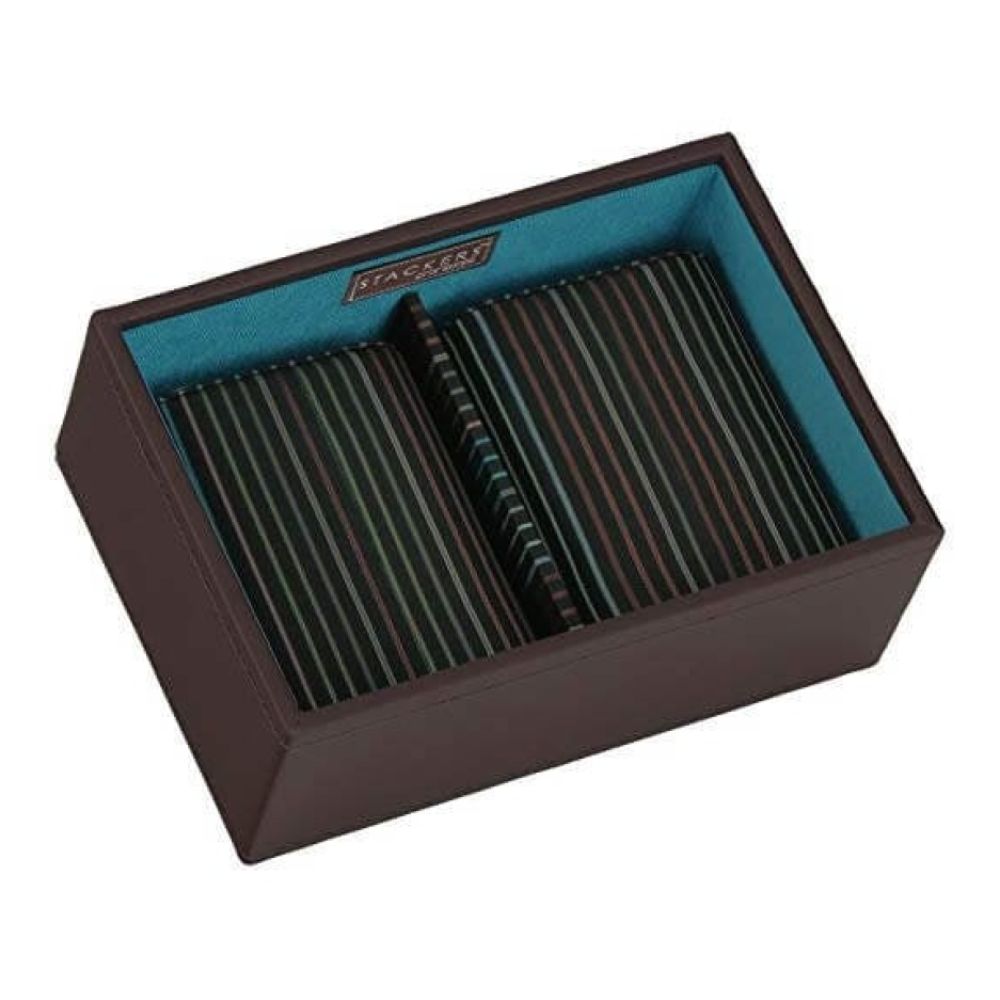 Brown Striped Mini Watch & Accessory Box