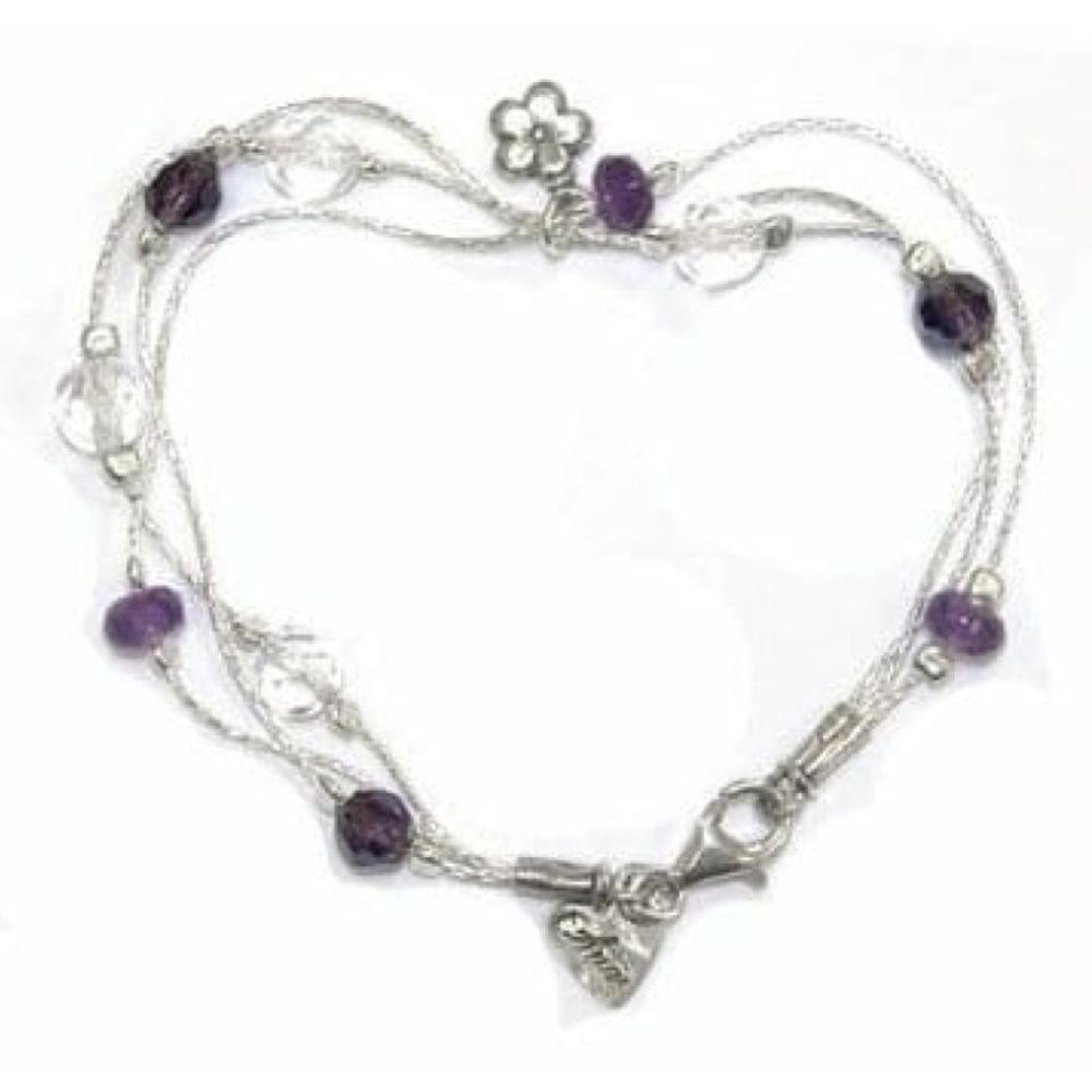 Ladies Handmade Sterling Silver 3 Cord Bead Bracelet