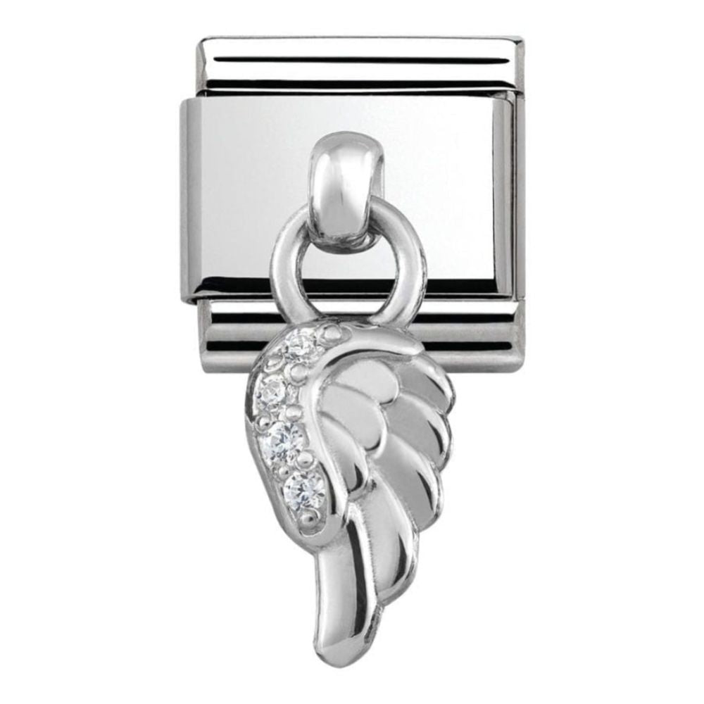 Classic Dangle Angel Wing CZ Link