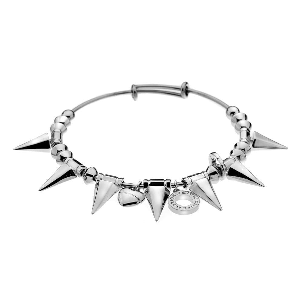 Emozioni Silver Plate Spike Bangle