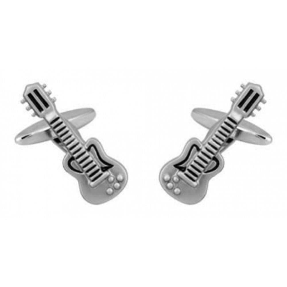 Rhodium Plated Electric-Guitar Cufflinks