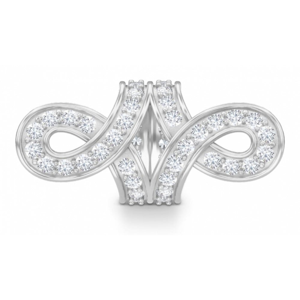 White Infinity Love Sterling Silver Charm