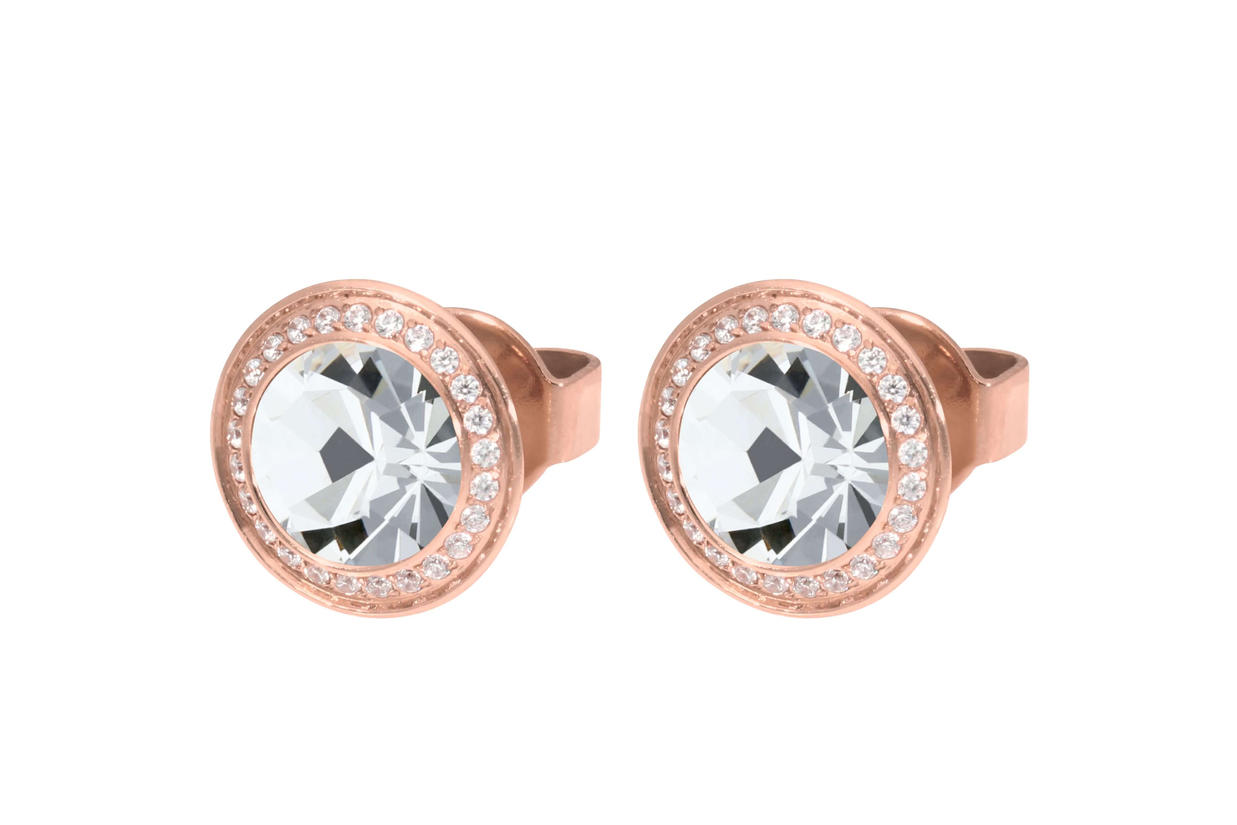 TONDO Deluxe (RG/P) 9mm Crystal Stud
