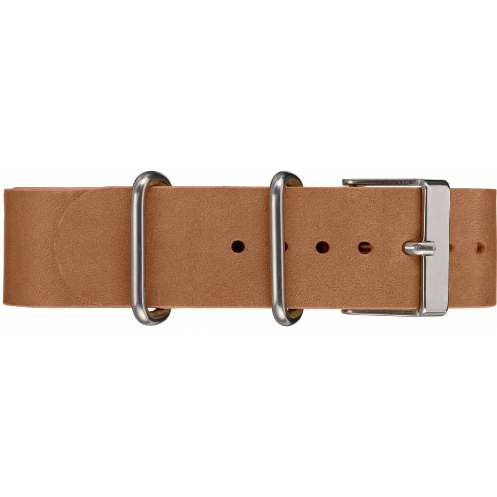 Weekender Stainless Steel Case Blue Chrono Dial With Slate Tan Slip Thru Strap