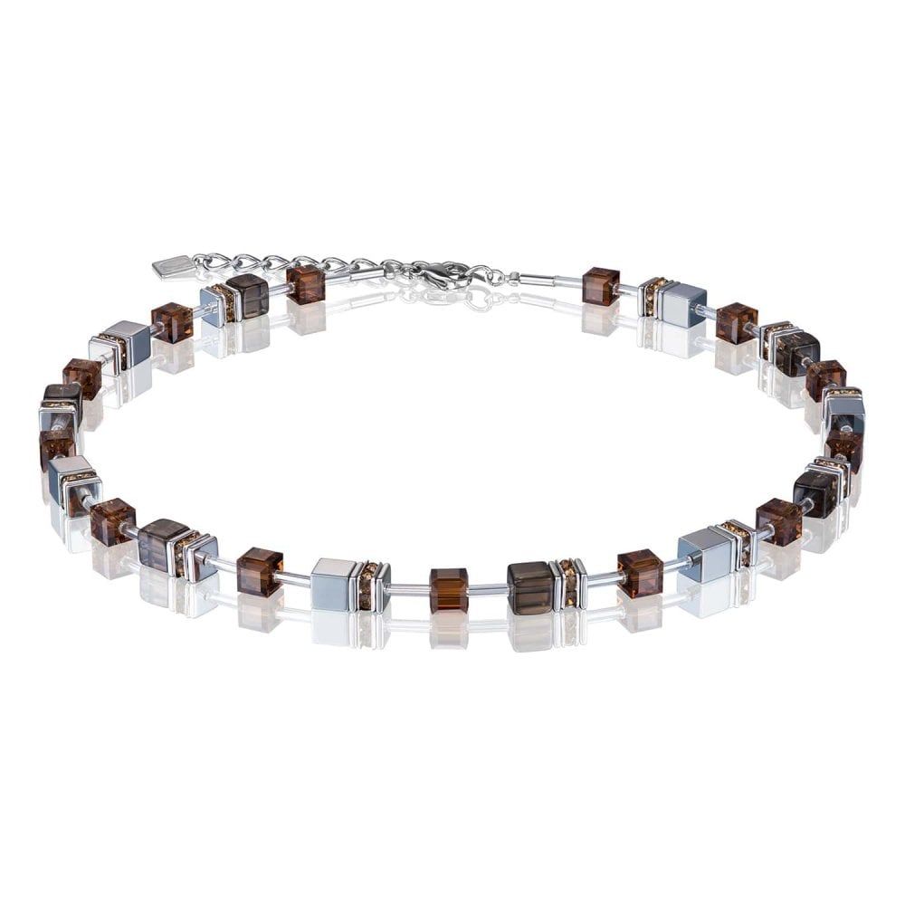 Geo Cube Brown Necklace