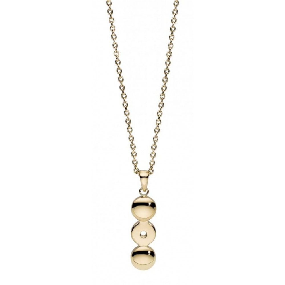 Famosa Yellow Gold Plated Stainless Steel Vertical Pendant Womens Necklace