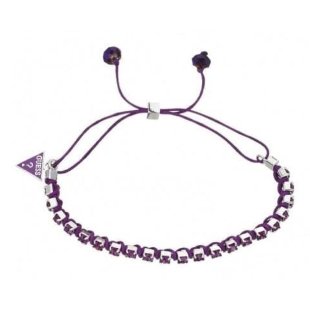 Ladies Rock 'N' Roll Purple Fabric & Steel Cube Bracelet
