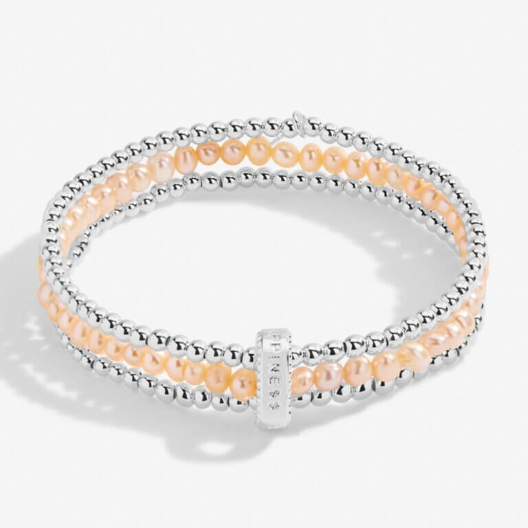 Wellness Stones | Pink Pearl Bracelet | Silver | 17.5cm Stretch