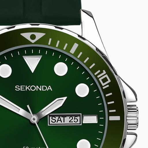 Balearic Green Dial With Alloy Case & Green Rubber Strap Men's Watch