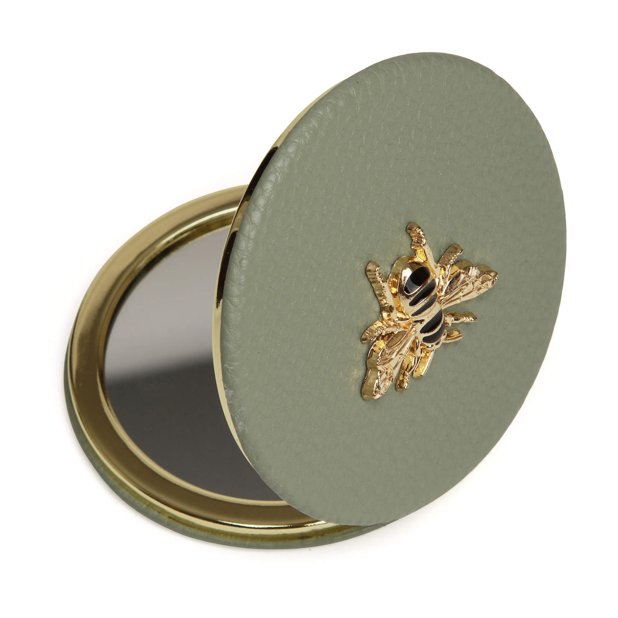 Round Compact Mirror Sage