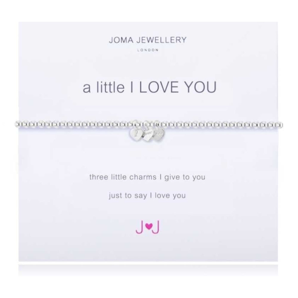 a little I LOVE YOU - bracelet - silver with hearts