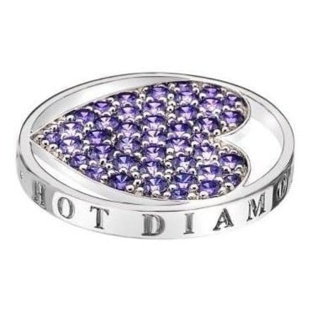 Ladies Fantasy Sparkle Heart 33mm Silver Coin
