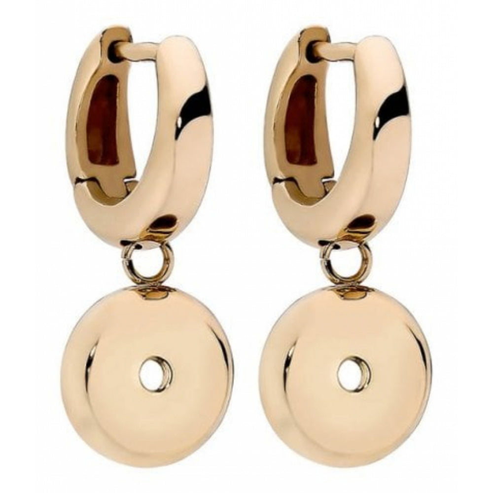 Famosa Yellow Gold Plated Stainless Steel Small Hoop With A Drop Earrings