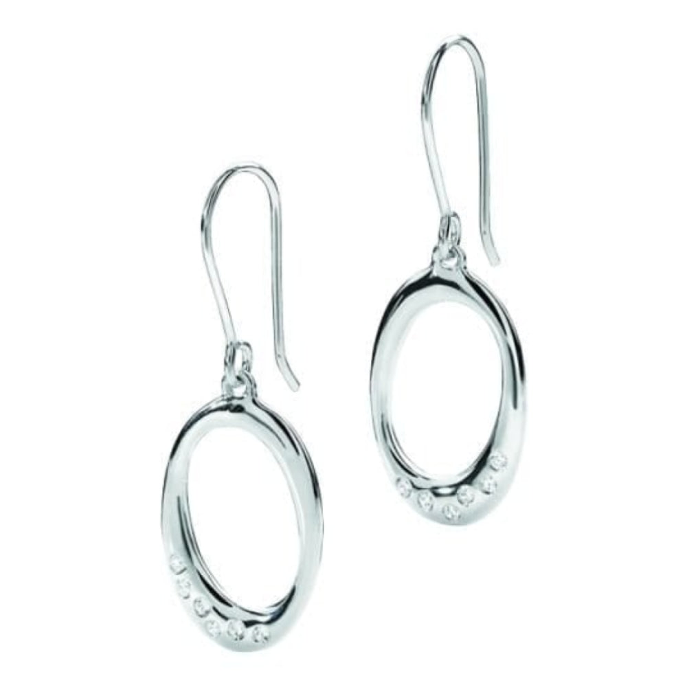 Ladies Sterling Silver And Cubic Zirconia Earrings