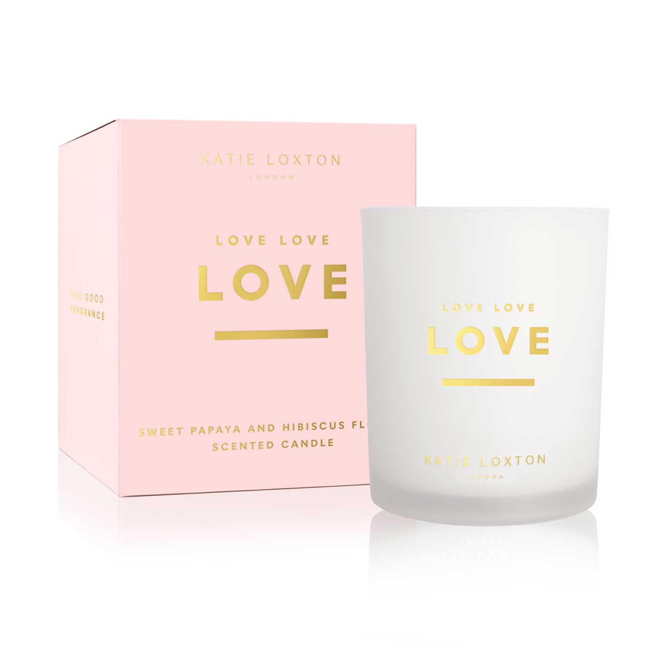 Sentiment Candle| Love Love Love | Sweet Papaya and Hibiscus Flower |