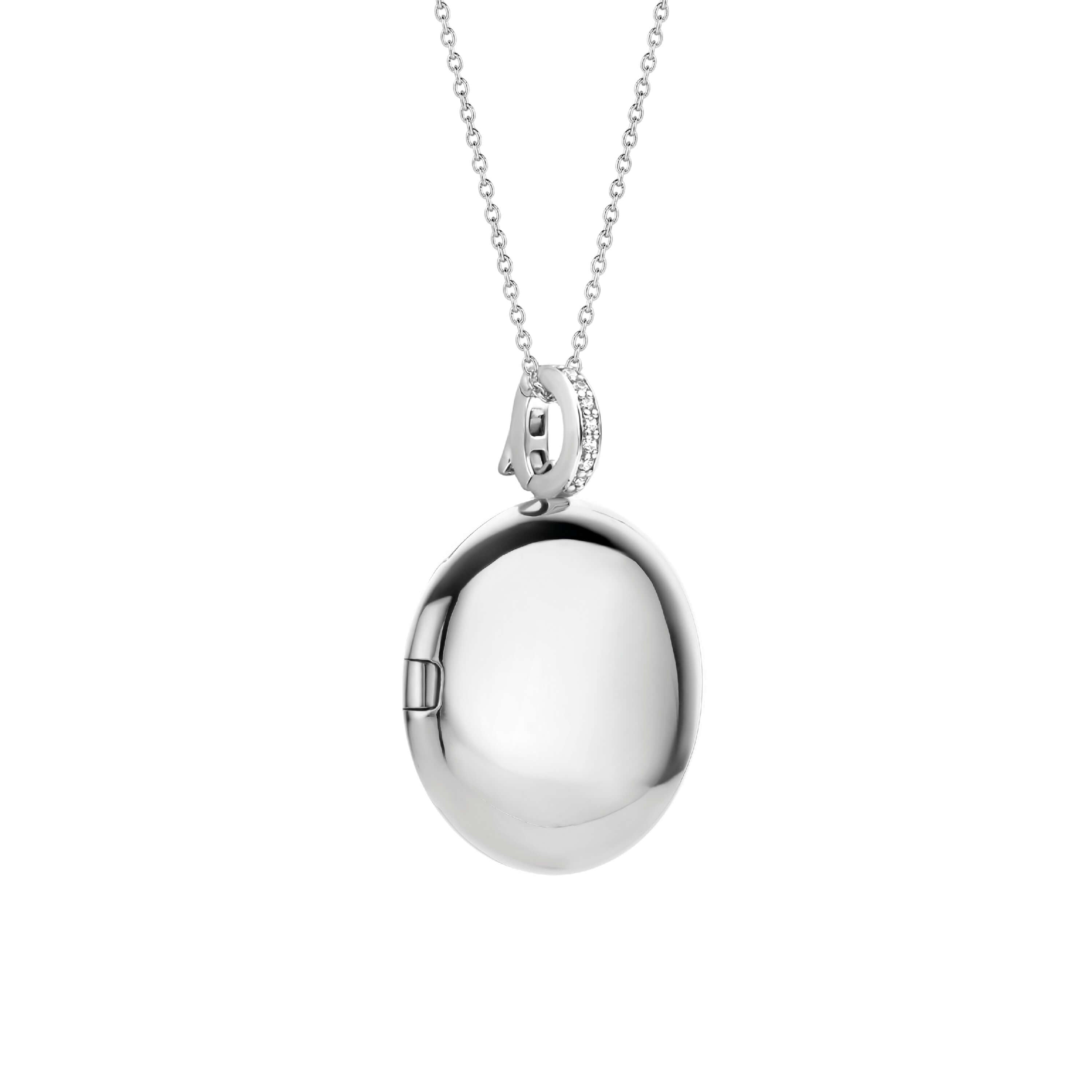 Disk Shape CZ Silver Pendant