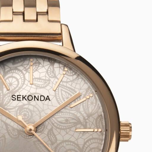 Rose Gold Case With Grey Dial & Rose Gold Tone Bracelet Ladies Watch