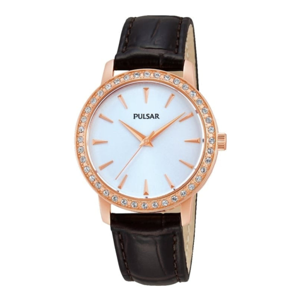 Womens Rose Gold Watch with Leather Strap