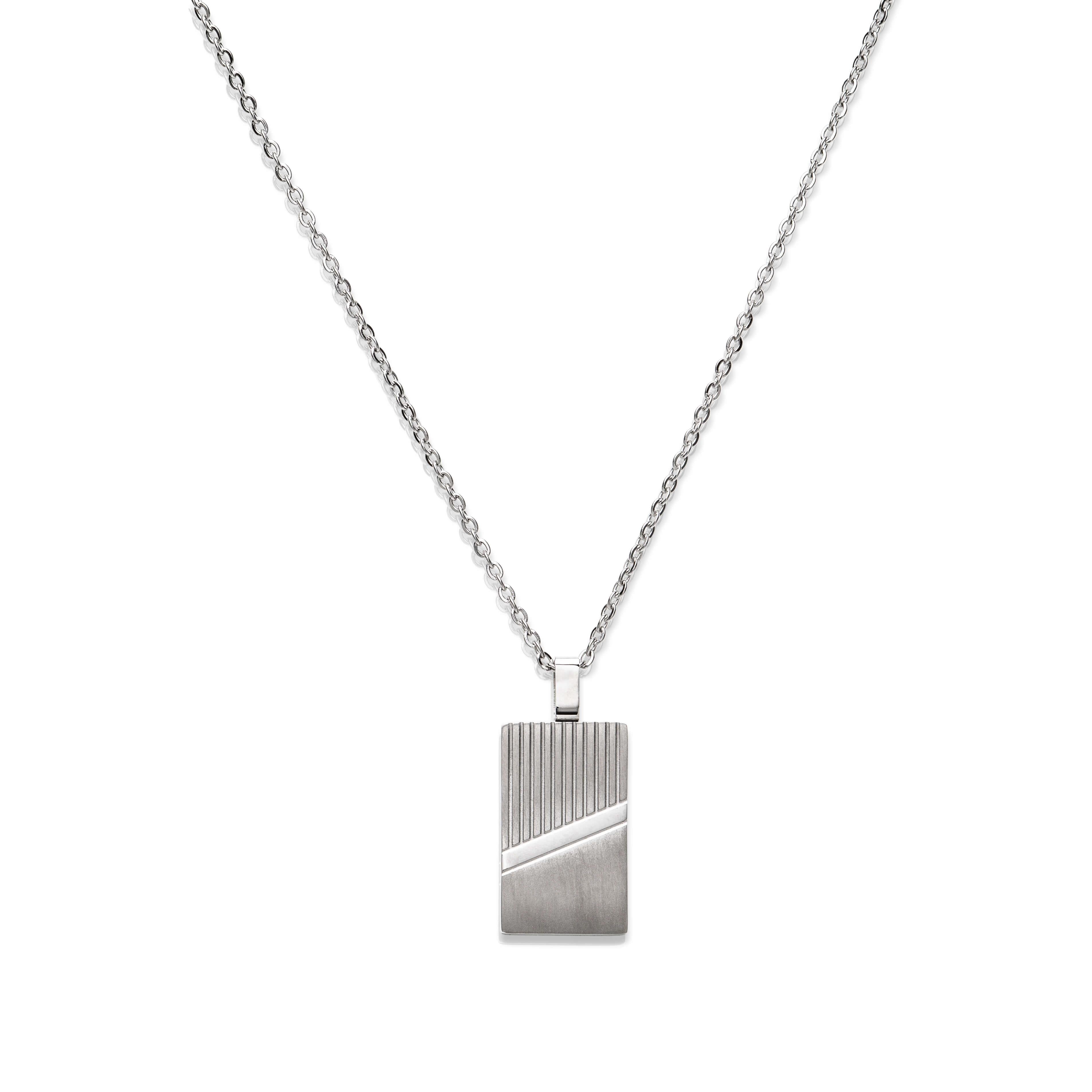 Stainless Steel Necklace Matte and Polished Chain