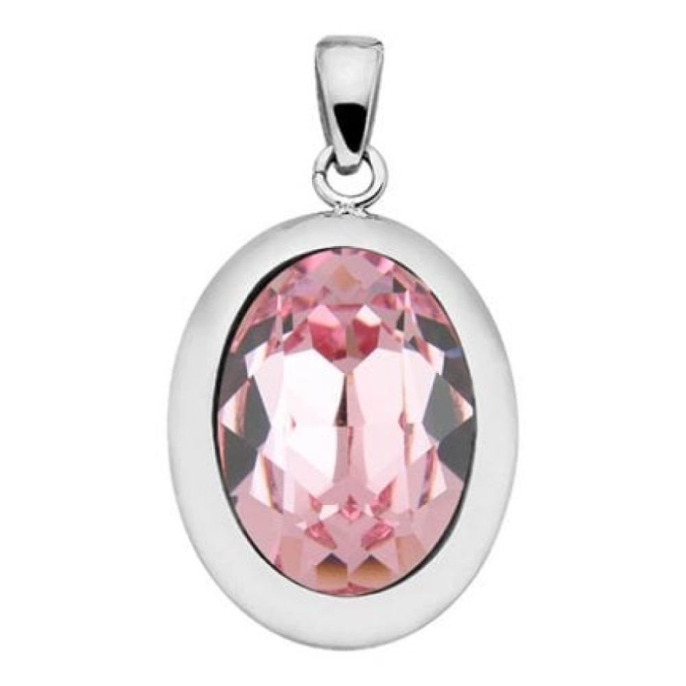 Pendant Tivola Light Rose Crystal Big Silver