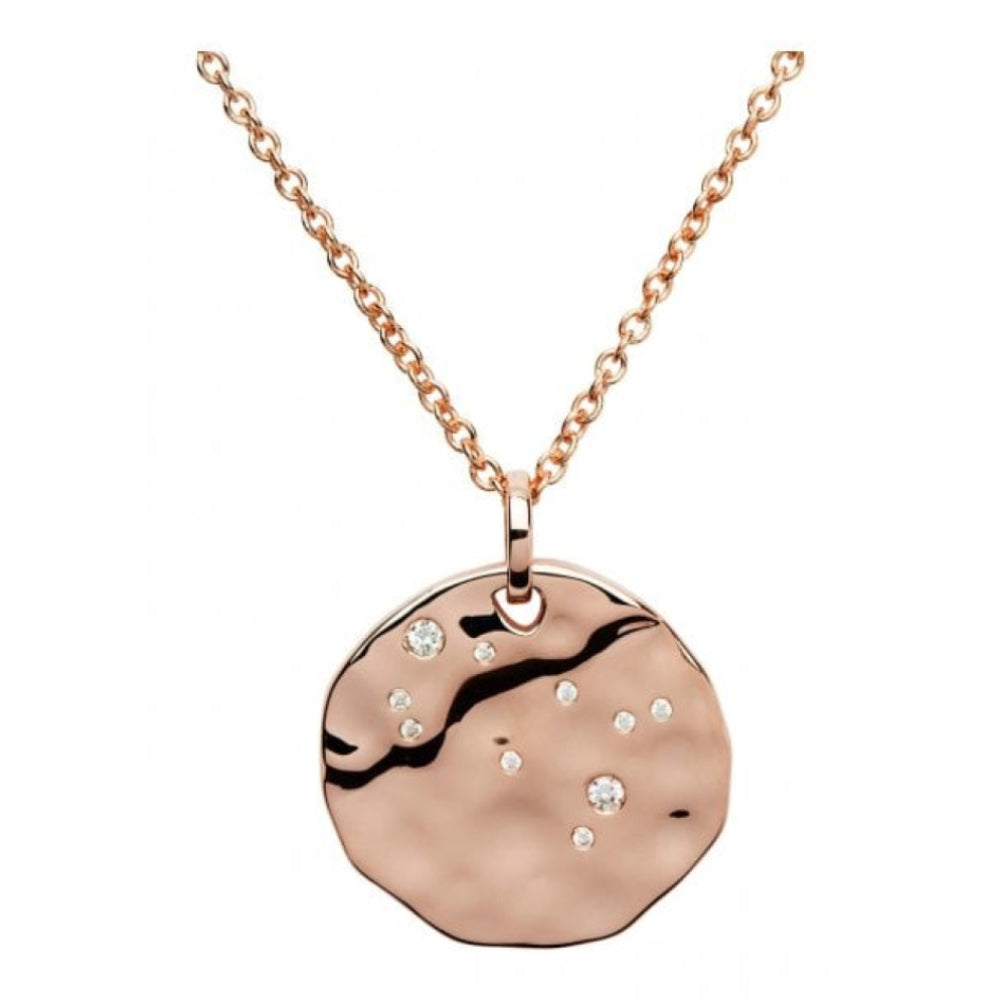 Silver 925 Pendant With Rose Gold Plating-Cz Incl.Chain. Gemini