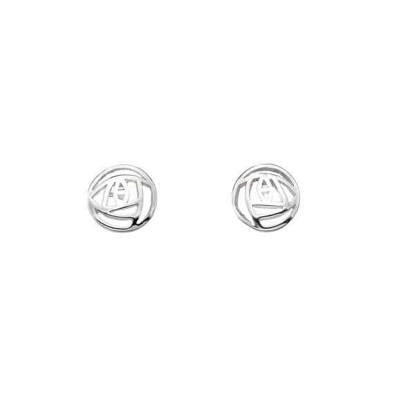 Mackintosh Rose Round Stud Earrings
