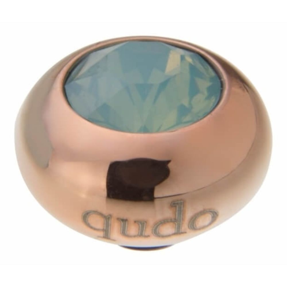 Famosa Rose Gold 10mm Tondo Ring Top Pacific Opal