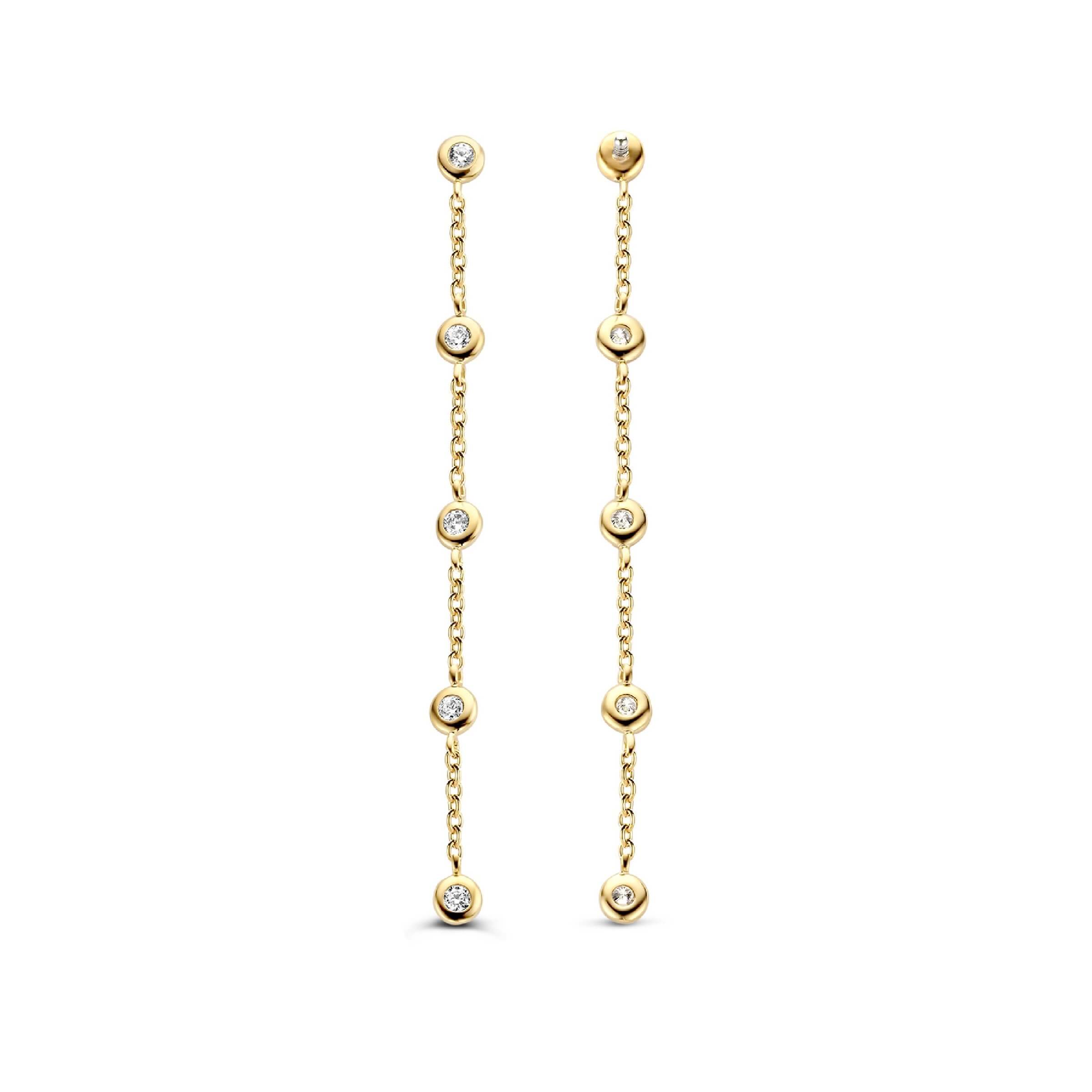 Gold Plated CZ Drop Earrings