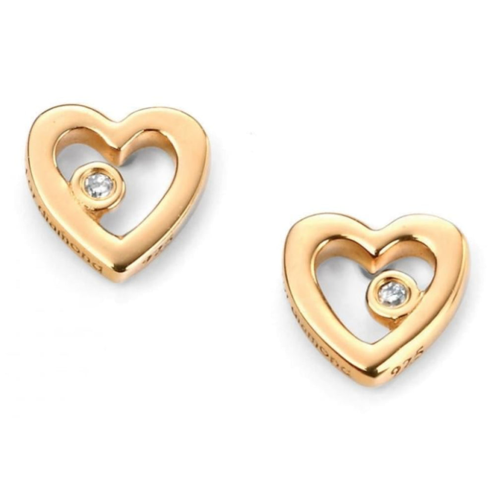 Girl's Gold Plated Open Heart Earrings