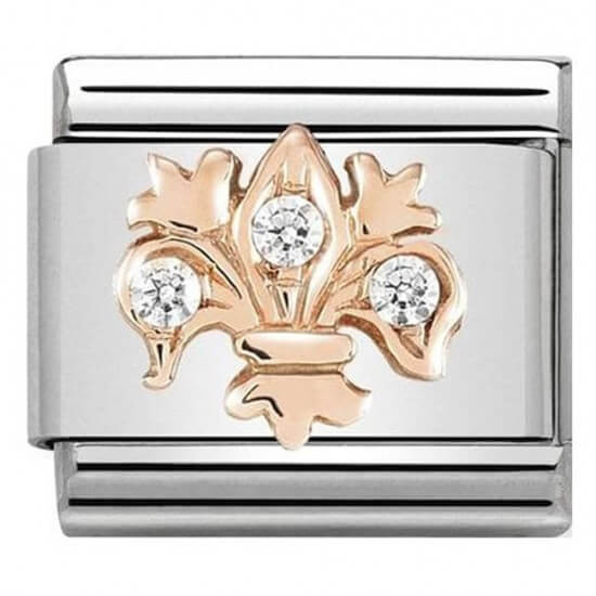Composable Classic 9k Rose Gold CZ White Lily Link
