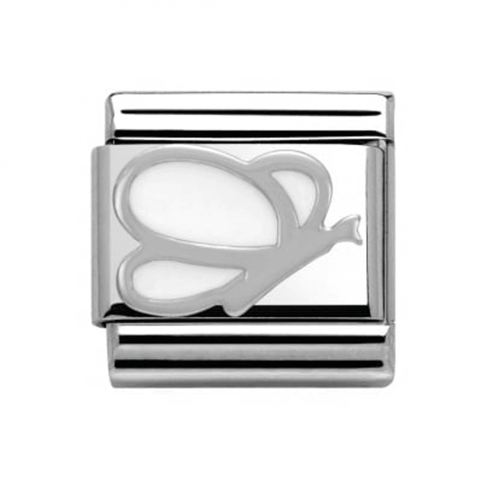 Classic White Enamel Butterfly Link