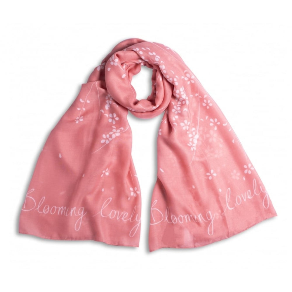Sentiment Scarf - Blooming Lovely - Watermelon Pink
