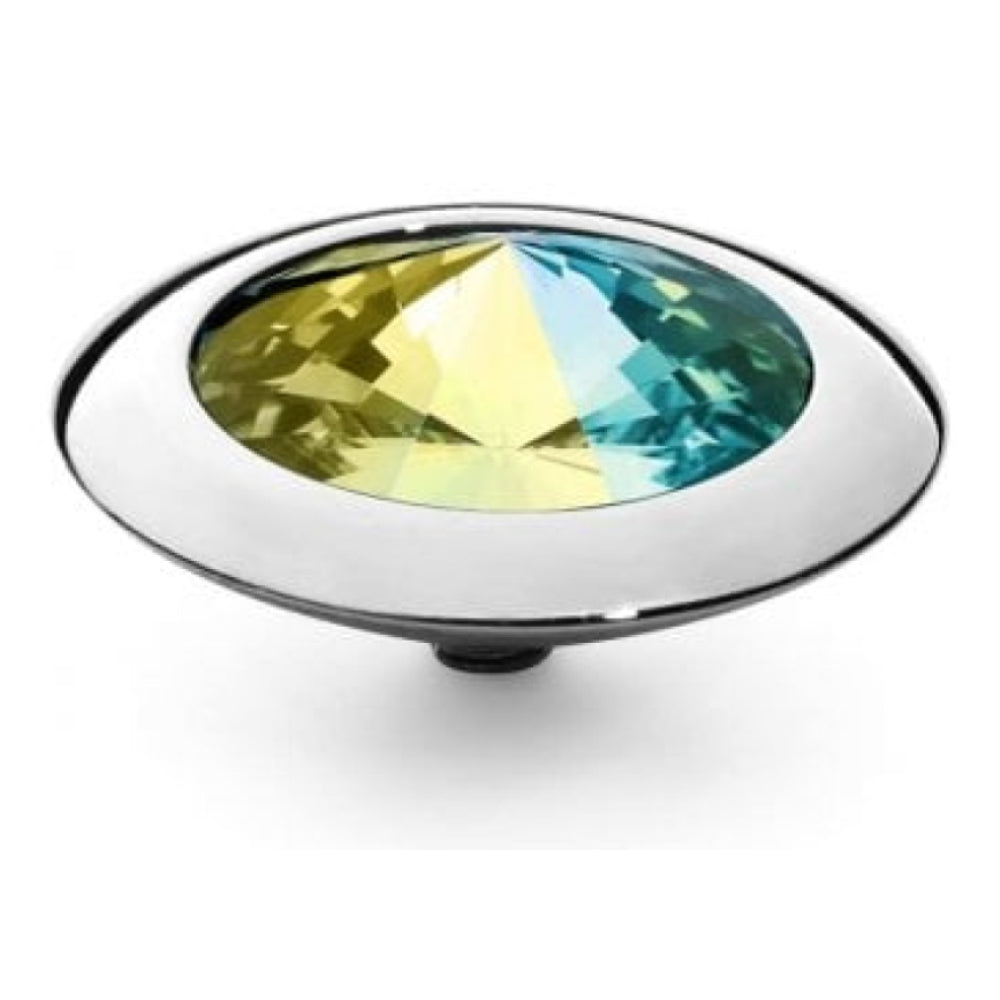 Famosa Silver 16mm Tondo Ring Top Aurora Boreale