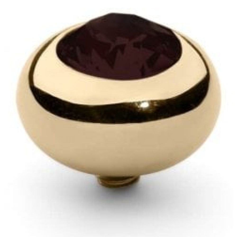 Famosa Gold 10mm Tondo Ring Top Garnet