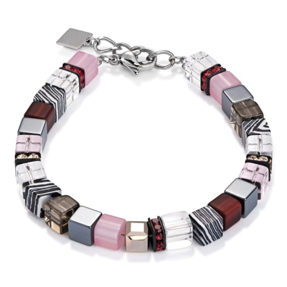Red and Pink Geo Cube Bracelet