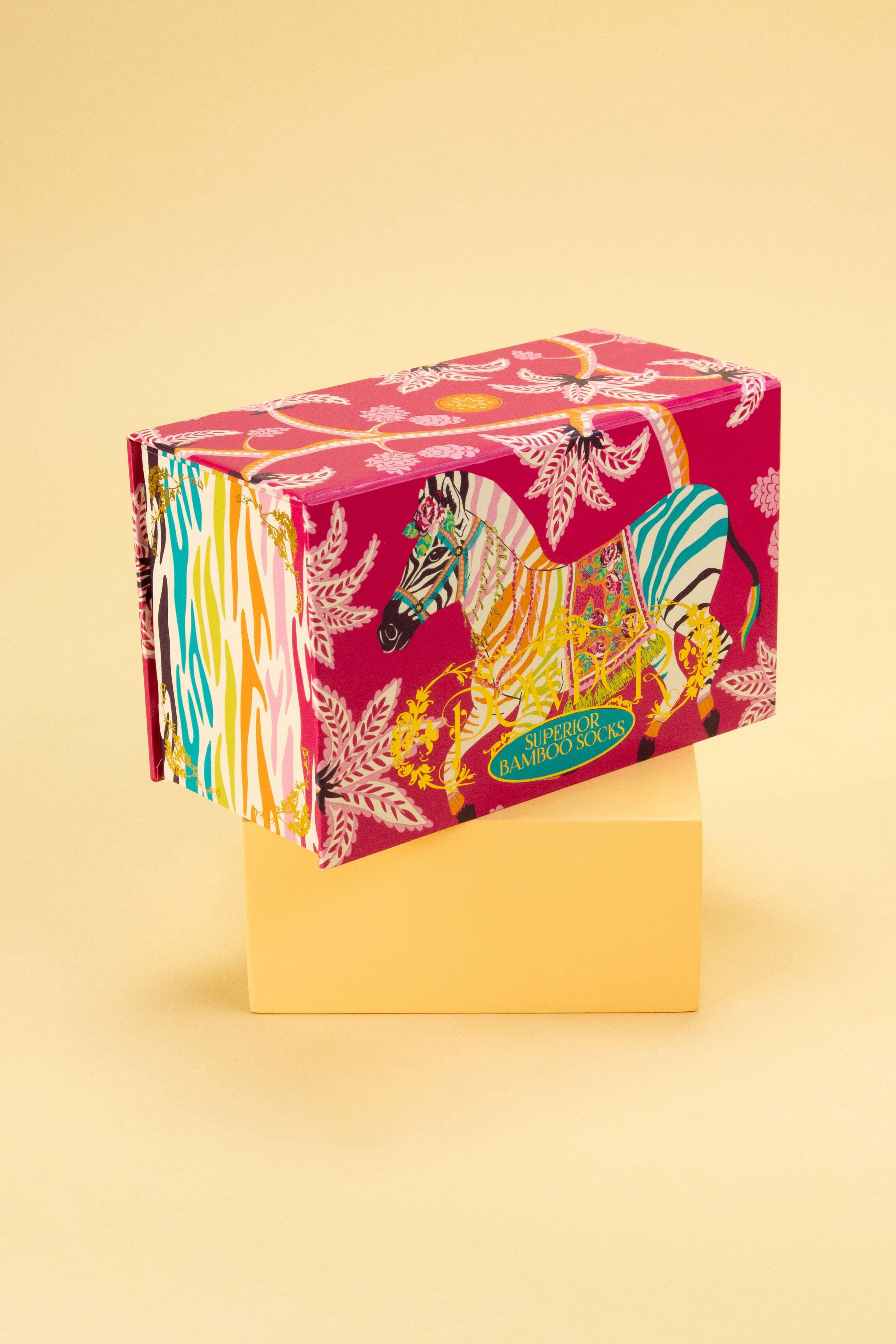 Ladies Zebra Carnival Sock Box