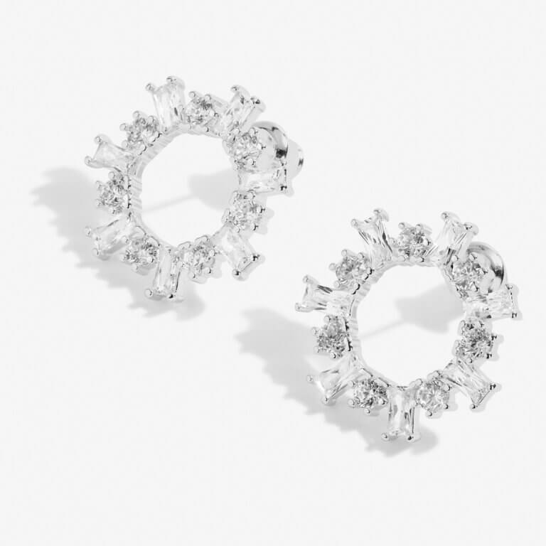 Statement Studs | Silver | Sunburst Crystal | Earrings